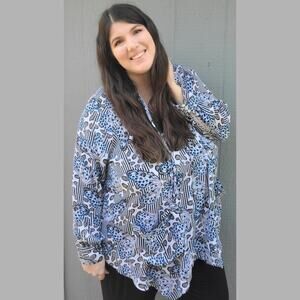 Melissa McCarthy for Seven7 Butterfly Blouse 1x